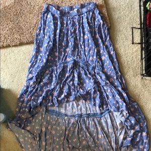High low floral skirt